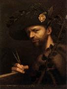 Giovanni Paolo Lomazzo self portrait as Abbot of the Accademia della Val di Blenio USA oil painting artist